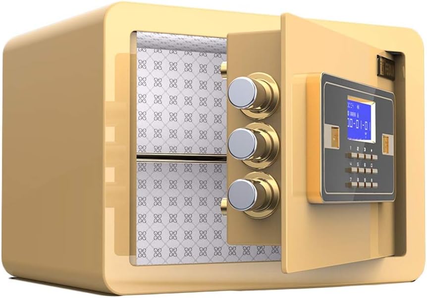 Reinforce Electronic Password Deposit Box,Small Invisible Office Safes Anti-theft Fingerprint Alarm All-steel Bedside Table Storage Floodproof Cabinet (color : Black) (B safe