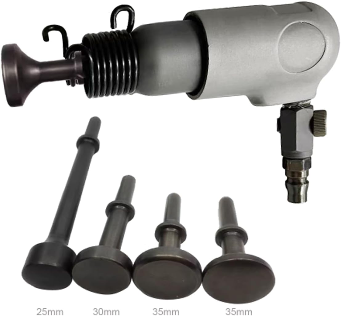Air Hammer Smoothing Air Hammer With Chisel Bits 0.401" (10mm) Shank Pneumatic Chisel Kit For Tire Repair Wind Pipe Pressure Seam Edge Metal Plates Rivets Knock Out