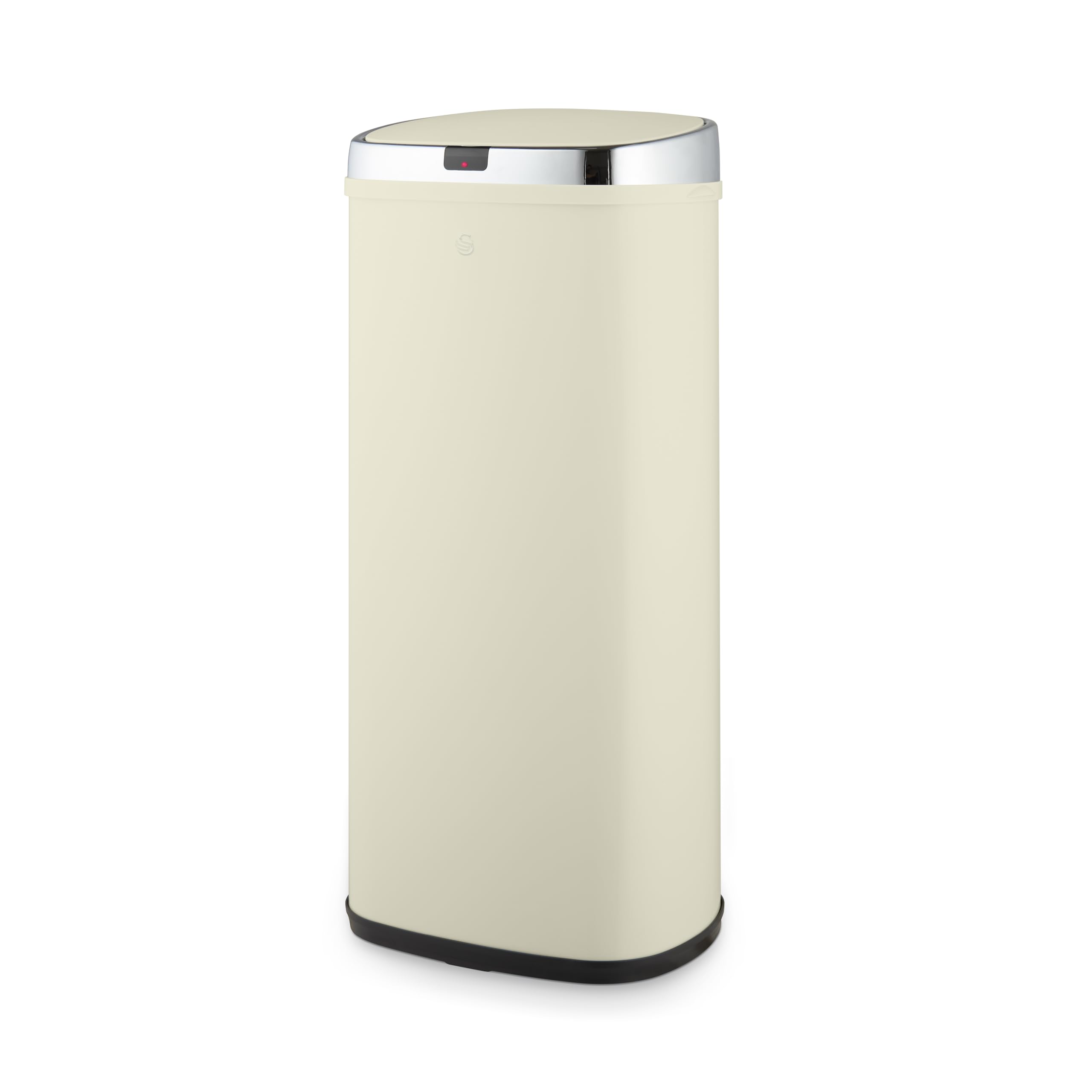 Swan Cream Swka4516cn Townhouse Square Sensor Bin With Hands-Free Opening Using Motion Sensor Technology, Bin Liner Retainer Ring, Steel Body, 50L Capacity, Large
