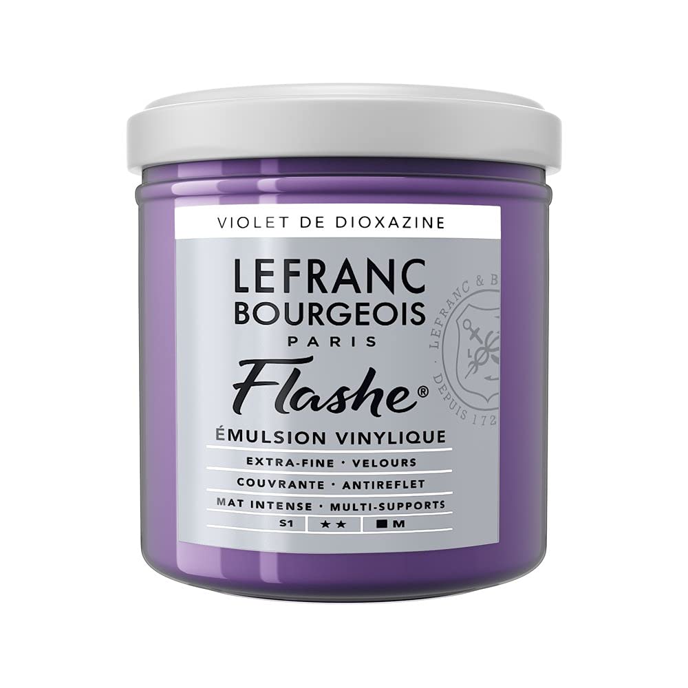 Lefranc Bourgeois Flashe, Extra-Fine Acrylic Vinyl Emulsion, Artists Quality, Dioxazine Violet, 125ml Pot