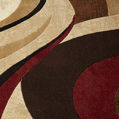 Home Dynamix Tribeca Slade Modern Runner Rug, Abstract Brown/Red 1'9"X7'2" #TOP4