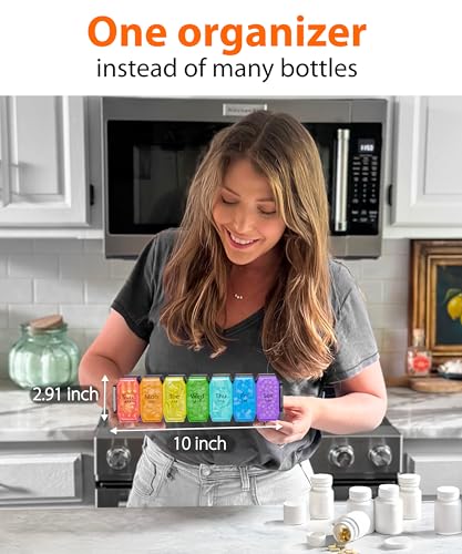 Image of Extra Large Pill Organizer 2 Times a Day - XL Pill Box 7 Day with Big AM /PM Compartments - Fits Large Vitamins, Supplements & Gummies, for 7 or 14-Day Use, Color-Coded, Senior-Friendly, No Spills
