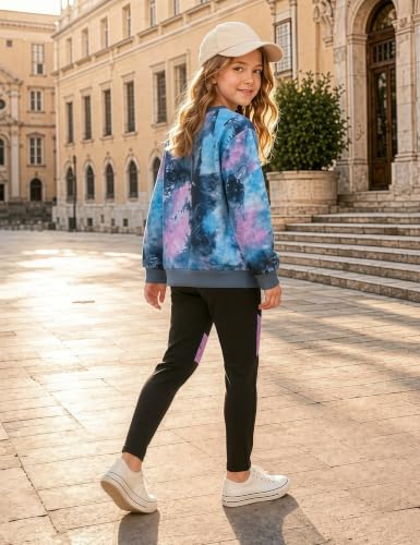 Image of Girls 2 Piece Outfits Kids Clothes Sets Sweatsuit Tracksuit Jogger Print Long Sleeve Sweatshirts Sweatpants 4-13Y