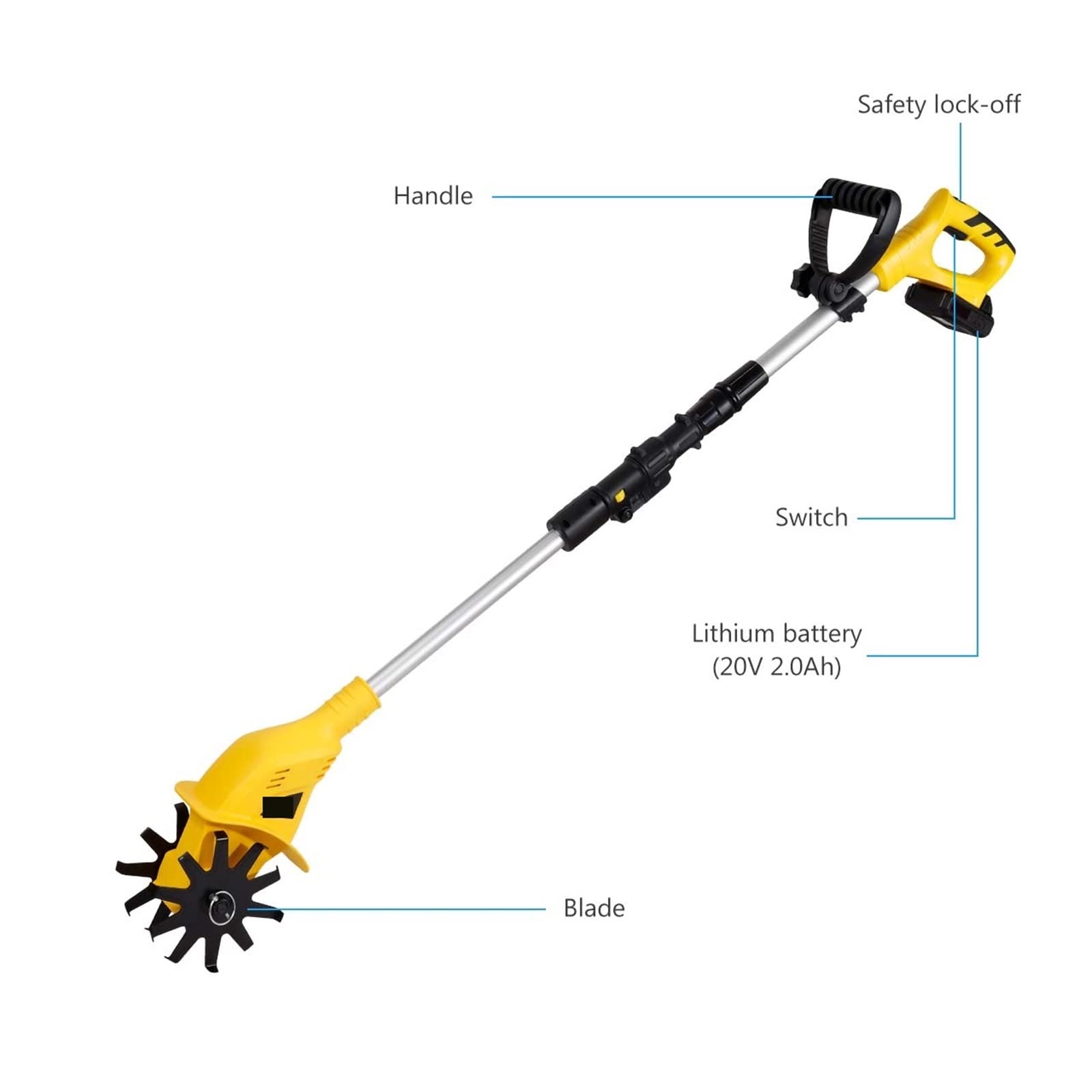 Taille-haies, coupe-herbe, taille-haie, tondeuse à gazon, motoculteur rotatif 20 V sans fil, outil électrique de jardin portable professionnel