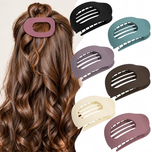 6 Stück Entenschnabel Haarspangen Damen Flache Haarklammern Matte Haarklammer Rutschfest Haarspangen Dame Seitlicher Clip Geeignet für Dickes Lockiges und Feines Haar (6 Farben)