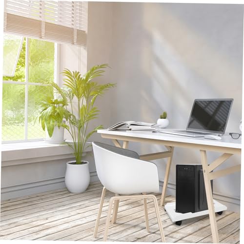 Soporte para CPU bajo el escritorio Uonlytech con ruedas, soporte para torre de computadora para hogar y oficina, superficie lisa, compatible con torres de computadora miniatura 6
