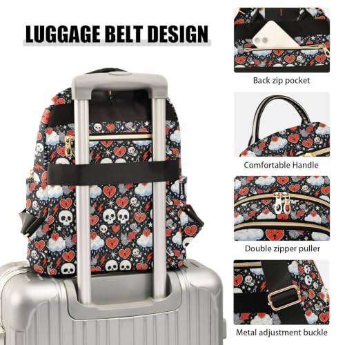 Mochila Emo Bat Sceneskull M para mujer con dos bolsillos grandes 4