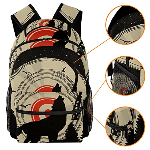 Sac à dos d'école mixte multicolore motif grenouilles style décontracté chic