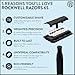 Rockwell Razors 6S Black Stainless Steel Safety Razor. Adjustable Single Blade Razor With 6 Shave Settings and 5 Recyclable Blades. Custom Shaves For Men and Women. Reduces Razor Burn and Irritation.