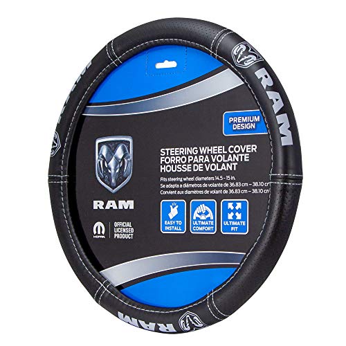 Plasticolor 006697R25 Ram Deluxe Elite Steering Wheel Cover - Gray Logo - Image 4