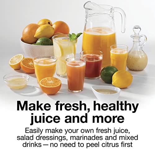 Proctor Silex Electric Citrus Juicer Machine, 34 oz., for Orange, Lemon, Grapefruit Juice, White & Green (66337) - Image 2