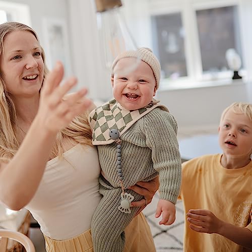 Image of mushie 100% Silicone Baby Pacifier Clip BPA Free | Hera (Tradewinds)