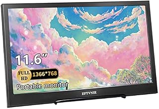 Small HDMI Monitor, ZFTVNIE 11.6 Inch Portable Monitor HD 1366x768 Mini Monitor for Computer PS4 Laptop PC Raspberry Pi, Built-in Speakers