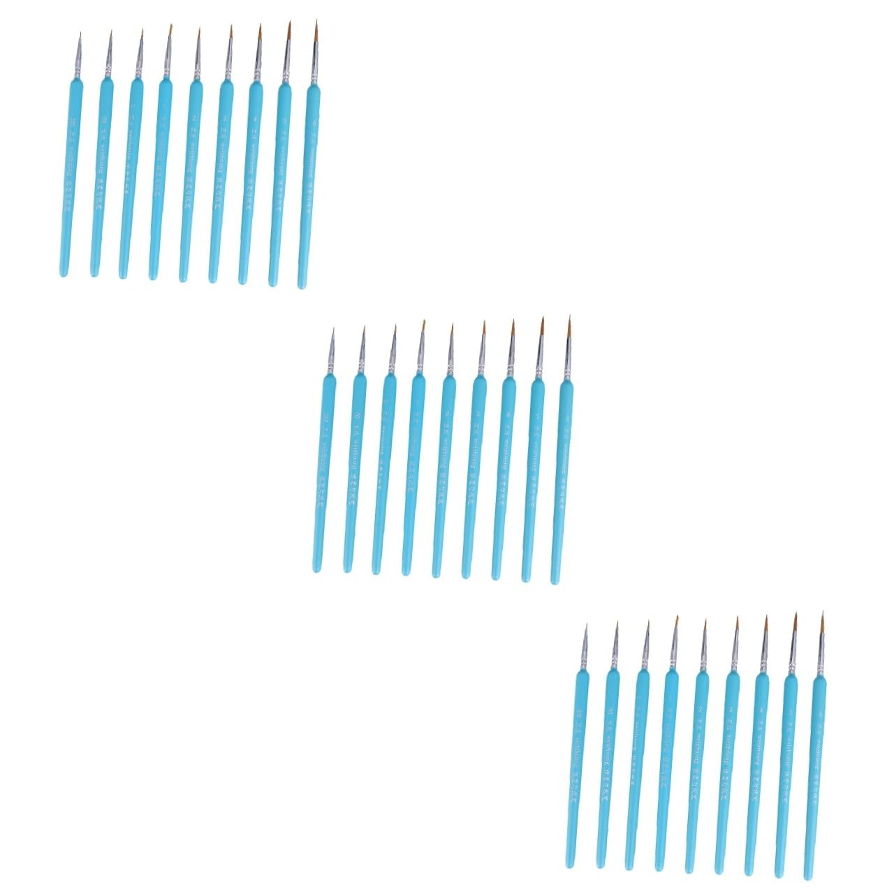 STOBOK Lot De 3 Pinceaux À Pointe Fine pour Peinture Et Dessin pour Débutants Et Professionnels Sky - 9 Pièces X 3