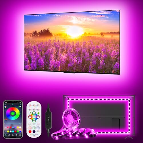 HORYLIT 3m Led Lights for TV 32-43 inch,USB Powered Led Strip Lights for TV,RGB Led TV Lights Behind Monitor with Remote Bluetooth APP Control HORYLIT 3m Led Lights for TV 32-43 inch,USB Powered Led Strip Lights for TV,RGB Led TV Lights Behind Monitor with Remote Bluetooth APP Control
