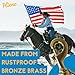 Flag Clips for Rope 4-Pack - Durable 3.2” Bronze Brass Snap Clip with Swivel Eyelet - Best for Flag Poles with Halyard Rope - 4 PCS Flag Pole Clips by Hieno Supplies - Flag Rope Clips for Flagpole