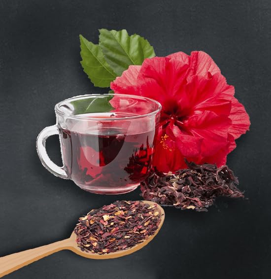 Image of Blossom & Brew Tropical Hibiscus Paradise Tea (3.526oz) - 100% Dried Hibicus Flowers - Caffeine-free Loose Petals Floral infusion te de flor de jamaica - Natural Agua de Jamaica