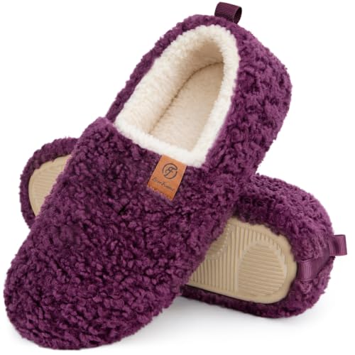EverFoams Damen geschlossene Hausschuhe MemorySchaum, Dark Purple, 38-39 EU – Ansicht 1