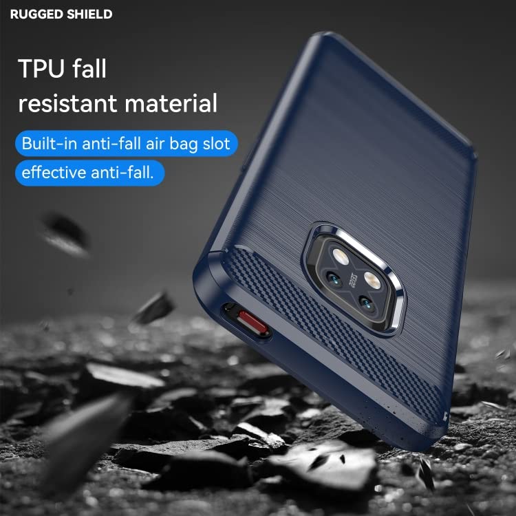 Image of NPRC Hybrid Ultra Slim Protective Case TPU Non-Slip Carbon Fiber Texture Shockproof Case Cover for Nokia XR 20 - Blue