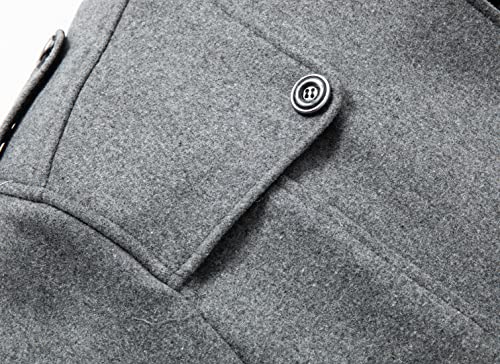 Image of chouyatou Men's Winter Stylish Wool Blend Single Breasted Military Peacoat