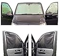 Fensterrollo-Set Kombatibel Mit Citroen Berlingo XL (2018-Date)(Komplettset XLWB + Heckklappe mit zu öffnendem Fenster) Rückenfarbe in Anthrazit, Reversibel und Thermisch