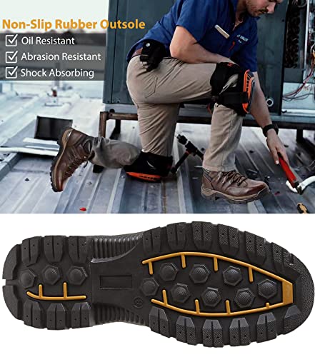 HANDPOINT Men's Classic 6" Soft Toe Anti-Slip & Oil Resistant Work Boot - Brown, 843152