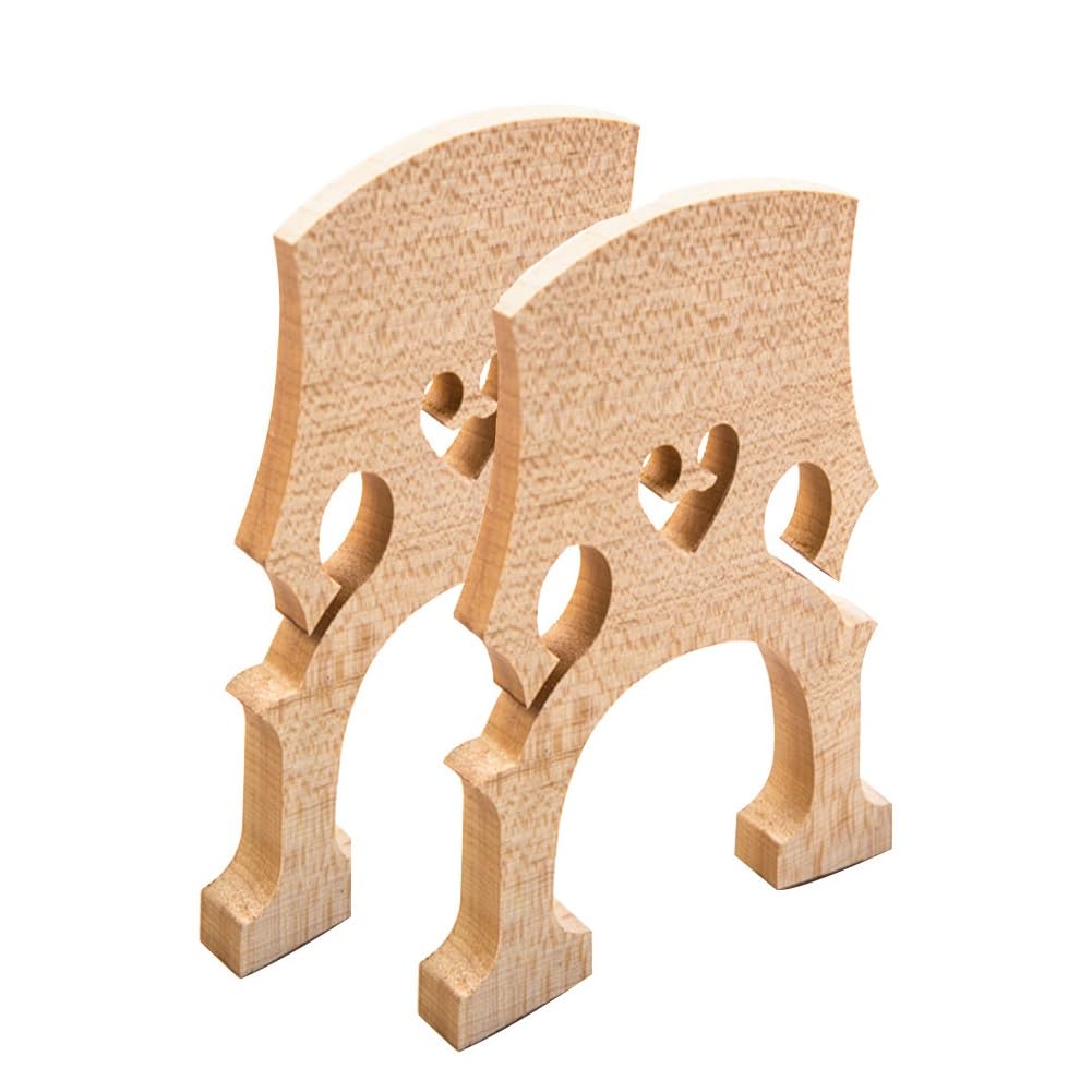2 Stück Ahornholz-Steg für Kontrabass, Zubehör und Ersatzteile für Kontrabass (4/4, 3/4, 1/2, 1/4, 1/8 Zoll)(1/2)