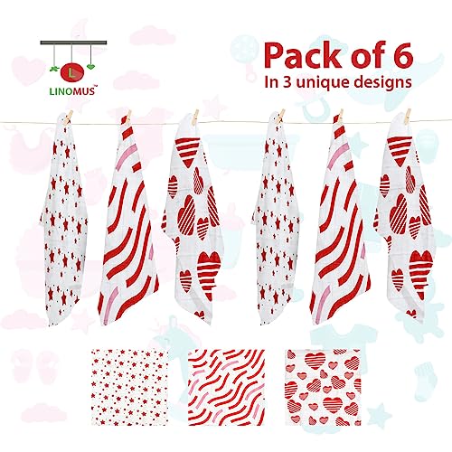 Linomus Muslin Squares, Pack of 6 (70 x 70 cm), Soft - Image 3
