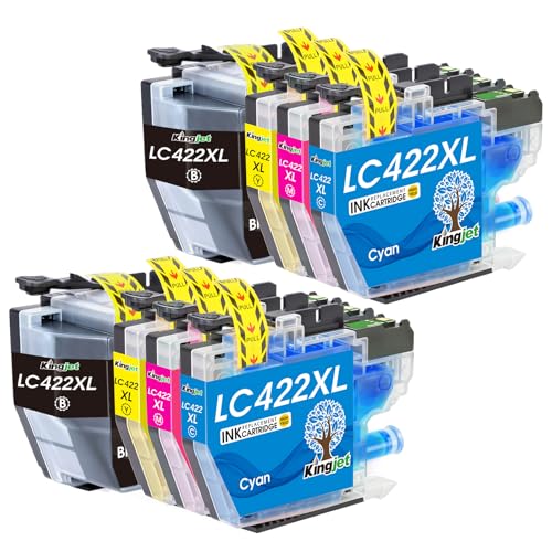 KINGJET LC422XL Ink Cartridges 8-Pack Replacement for Brother LC422XL LC422 LC-422XLVAL Ink Multipack Compatible with MFC-J5340DW MFC-J5345DW MFC-J5740DW MFC-J6540DW MFC-J6940DW Printer