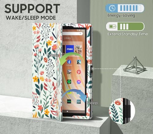 Image of MoKo Case Fits All-New HD 10 & 10 Plus Tablet (13th /11th Generation, 2023 /2021 Release) 10.1 inch - Slim Folding Stand Cover with Auto Wake /Sleep, Flowers