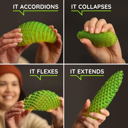 Image of morf Fidget Worm Toy - Desk Fidgets for Adults & Kids - Quiet, Interactive Sensory Toy - Green, Small