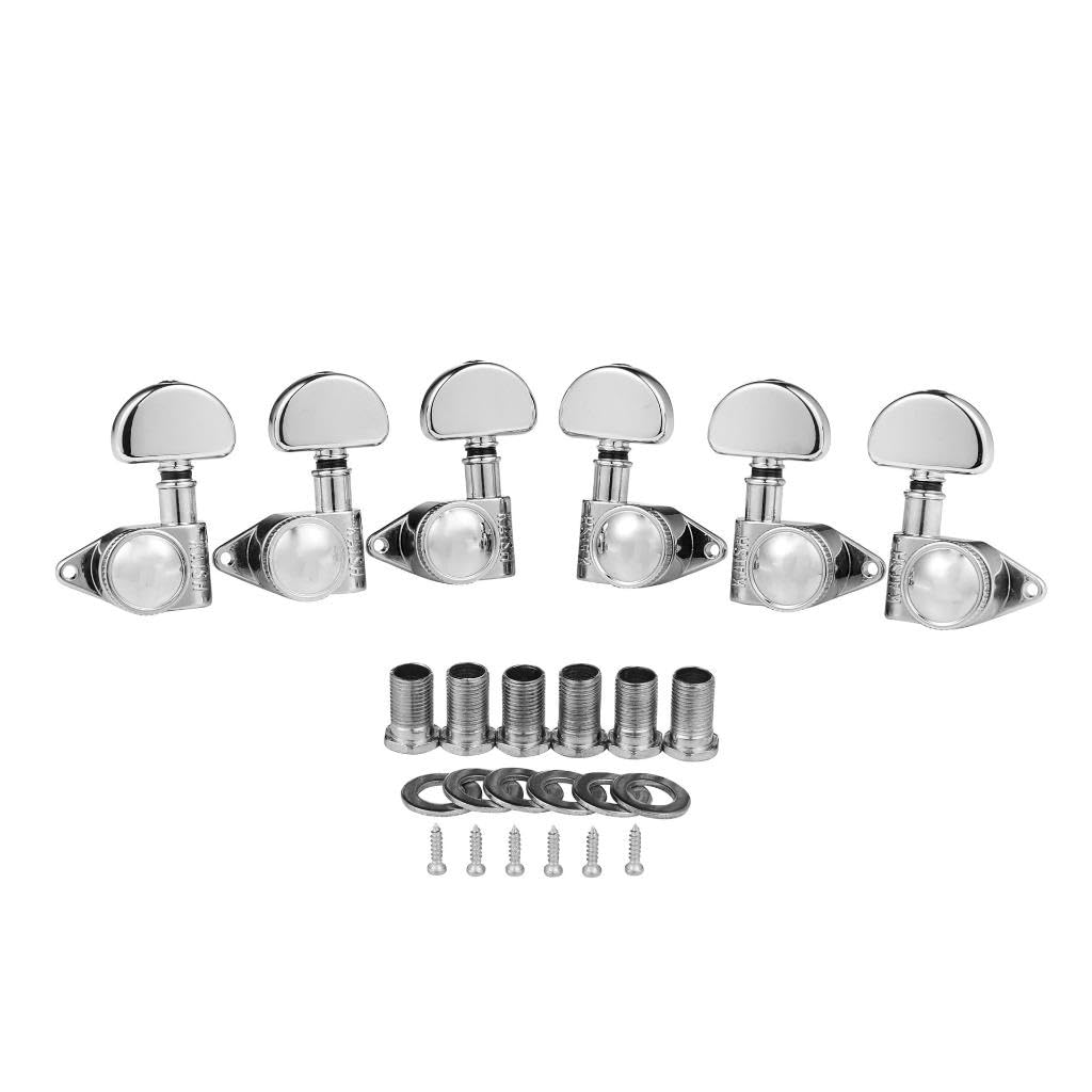 KAISH Accordeurs de verrouillage chromés 3 + 3 mécaniques de verrouillage 21:1 pour guitares américaines LP/Les Paul/SG/ES ou acoustiques
