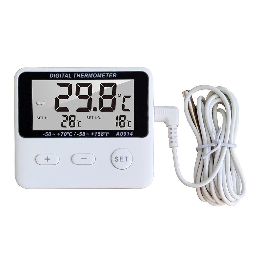 Mini termómetro digital LCD con sensor de sonda for tanque de agua, piscina, refrigerador, acuario, bodega.