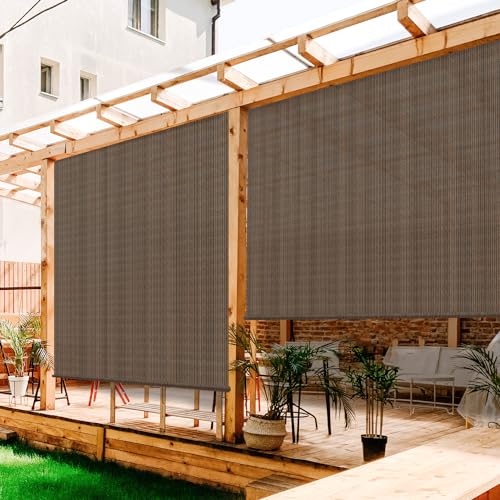 FLORALEAF Outdoor Roller Shades Window Blinds for Porch Screen Deck