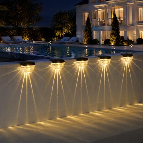 Melunar 8 Pack Solar Deck Lights Outdoor, Solar Step Lights Waterproof for Outside, Yard, Patio, Garden, Pool, Railing, Stairs, Fence (Warm White) by Melunar - Image 2