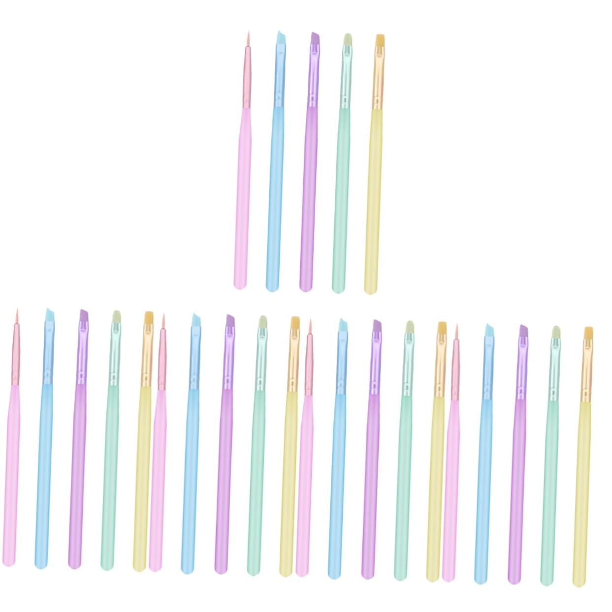 minkissy Set Di 25 Pennelli Per Nail Art Pennelli Per Nail Art Pennelli Per Manicure Strumenti Per Smalto Set Di Pennelli Piccoli Per