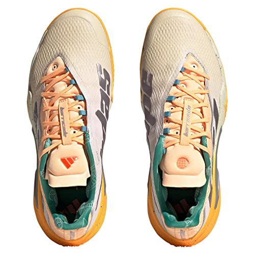 adidas Tênis masculino Barricade Racquet Mag x Miapulco, Cor branca cinza-acinzentado laranja ácido