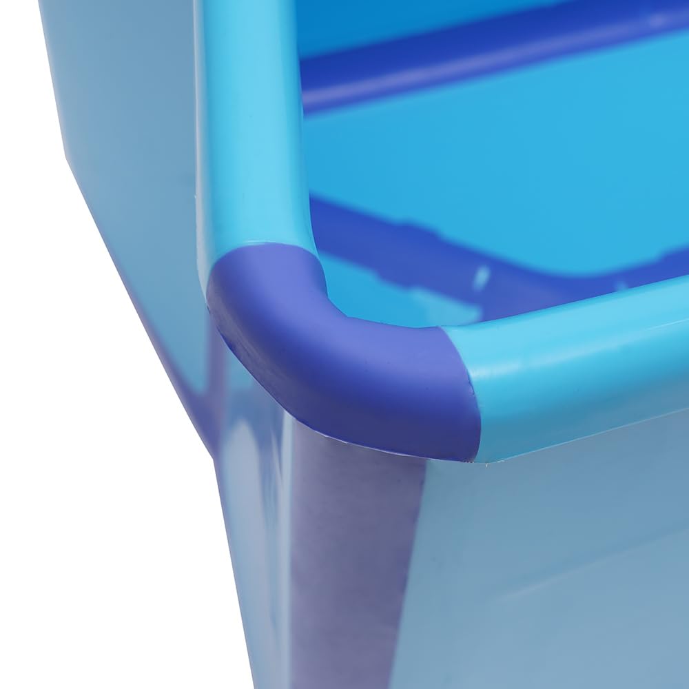 Bañera plegable,Bañera plegable móvil para niños adultos,Tanques de sauna de spa de pie portátil,Bañera de barril rectangular (azul)