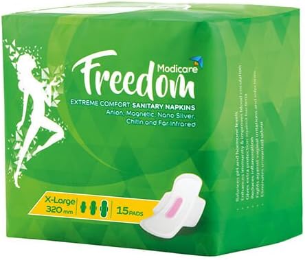 GREEN ORGANICS Modicare Freedom Sanitary Napkin-X-Large 320 Mm(15 Pads) Pack Of 2