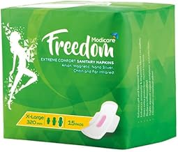 GREEN ORGANICS Modicare Freedom Sanitary Napkin-X-Large 320 Mm(15 Pads) Pack Of 2