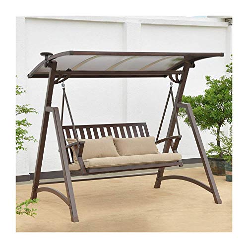 Silla Columpio para Patio al Aire Libre con Cojines y Dosel, Muebles de Patio Trasero Banco Columpio para Exteriores Juego Patio, jardín, Porche y Junto a la Piscina