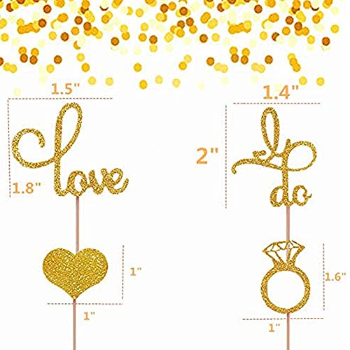 Jevenis Set Of 44 Wedding Cupcake Toppers Diamond Ring Cupcake Toppers I Do Cupcake Topper For Wedding Engagement Bridal Shower Decorations #TOP6