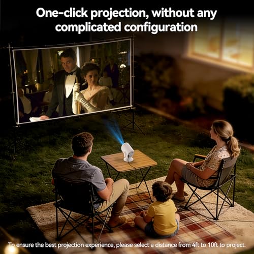 Image of Mini Projector 1080P Smart Portable Projector | Native 1080P with WiFi and Bluetooth, Built-in Speaker with 180 Stand,Electric Focus,Compatible with HDMI /USB /TV Stick
