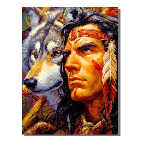 数字油絵 抽象的な ペイントバイナンバー インド人 DIY Paint by Numbers 数字キット塗り絵 手塗り 絵 デジタル油絵 (フレームレス) ブラシと36アクリル絵の具が入 大人のためのクリエイティブな趣味 手工芸 ホーム 壁 オフィス装飾