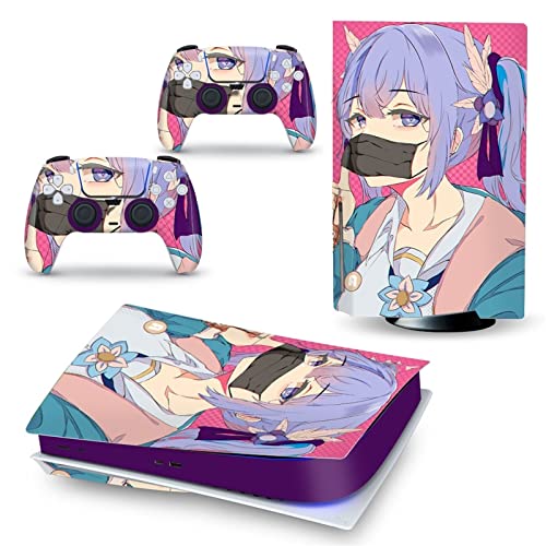 �ی� For PS5 Skin Disc Edition Anime Console And Controller Vinyl Cover Skins Wraps For Version 49171 �C�A�Ȃ��A�c�����Ȃ�