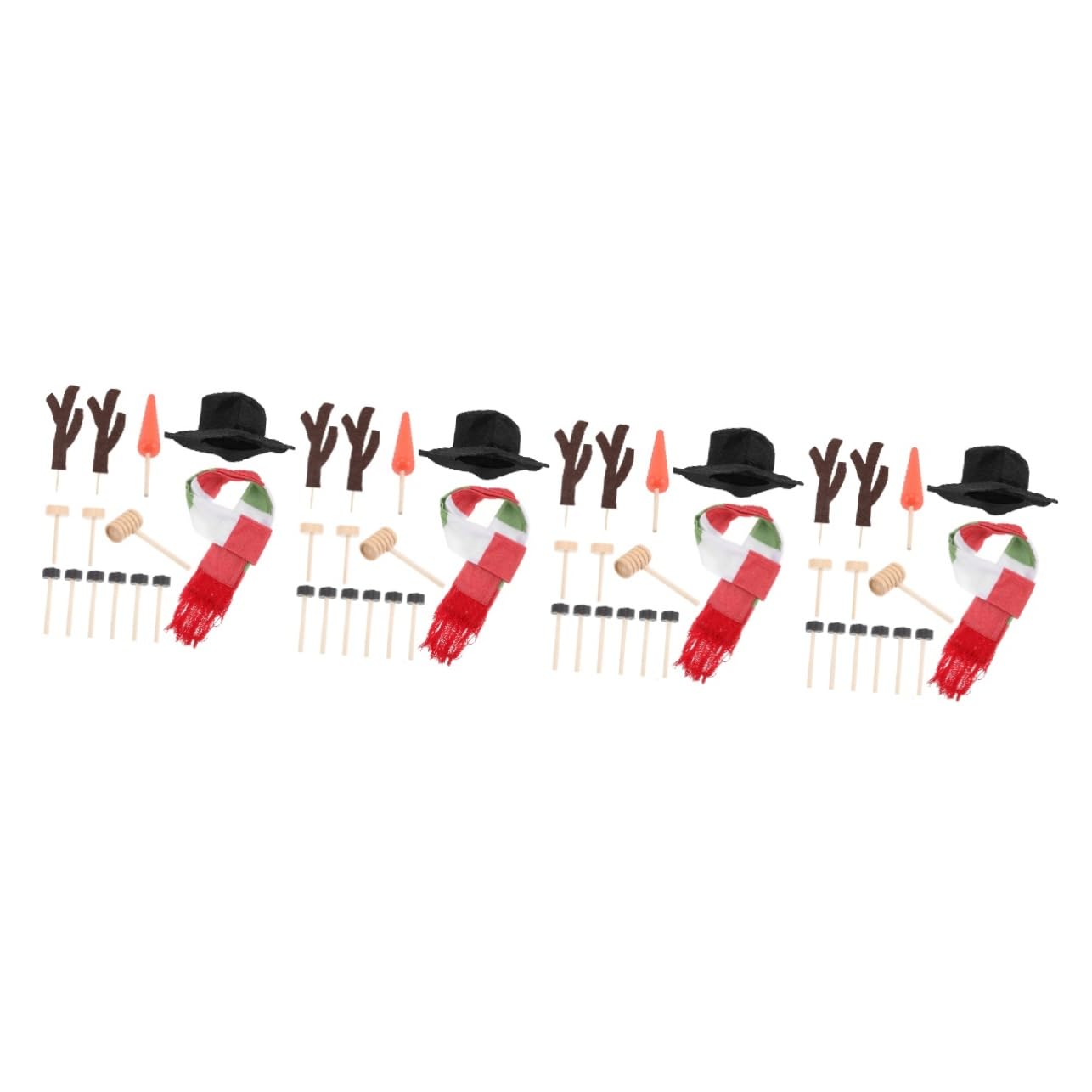 IMIKEYA 4 Sätze Schneemann- Schneemann Bausatz Weihnachtsschneemannmütze Schneemann-handwerksteile Schneemann-Stick-hände Weihnachtsschmuck Schneemann Selber Machen Hölzern