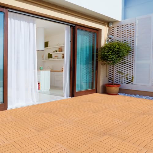 Dalles emboîtables étanches couleur bois naturel pour extérieur - 6