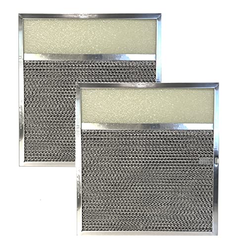 Air Filter Factory 11-1/2 x 11-3/4 x 3/8 Inches Range Hood Charcoal Carbon Aluminum Mesh Combo Vent Lens Filter 2-Pack