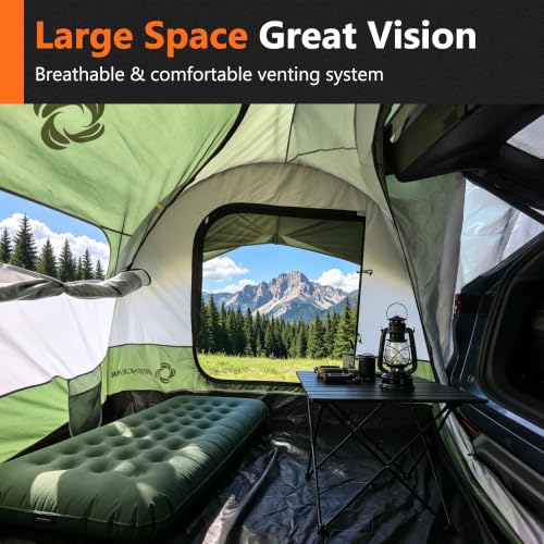 Image of ORIENGEAR Dual Use SUV Tent for Camping, 5-8 Person SUV Tailgate Tent with PU2000mm Waterproof, 210D Durable Fabric and Rainfly for Outdoor, 8x8x7 ft