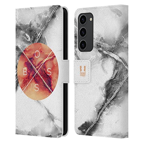 Étui portefeuille Galaxy S23 Plus 5G Head Case Designs en cuir motif marbre chic